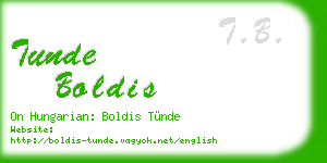 tunde boldis business card